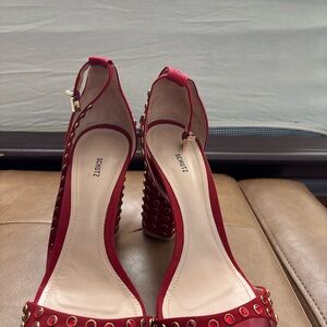 SCHUTZ Red Studded Heels luxury brand size 10